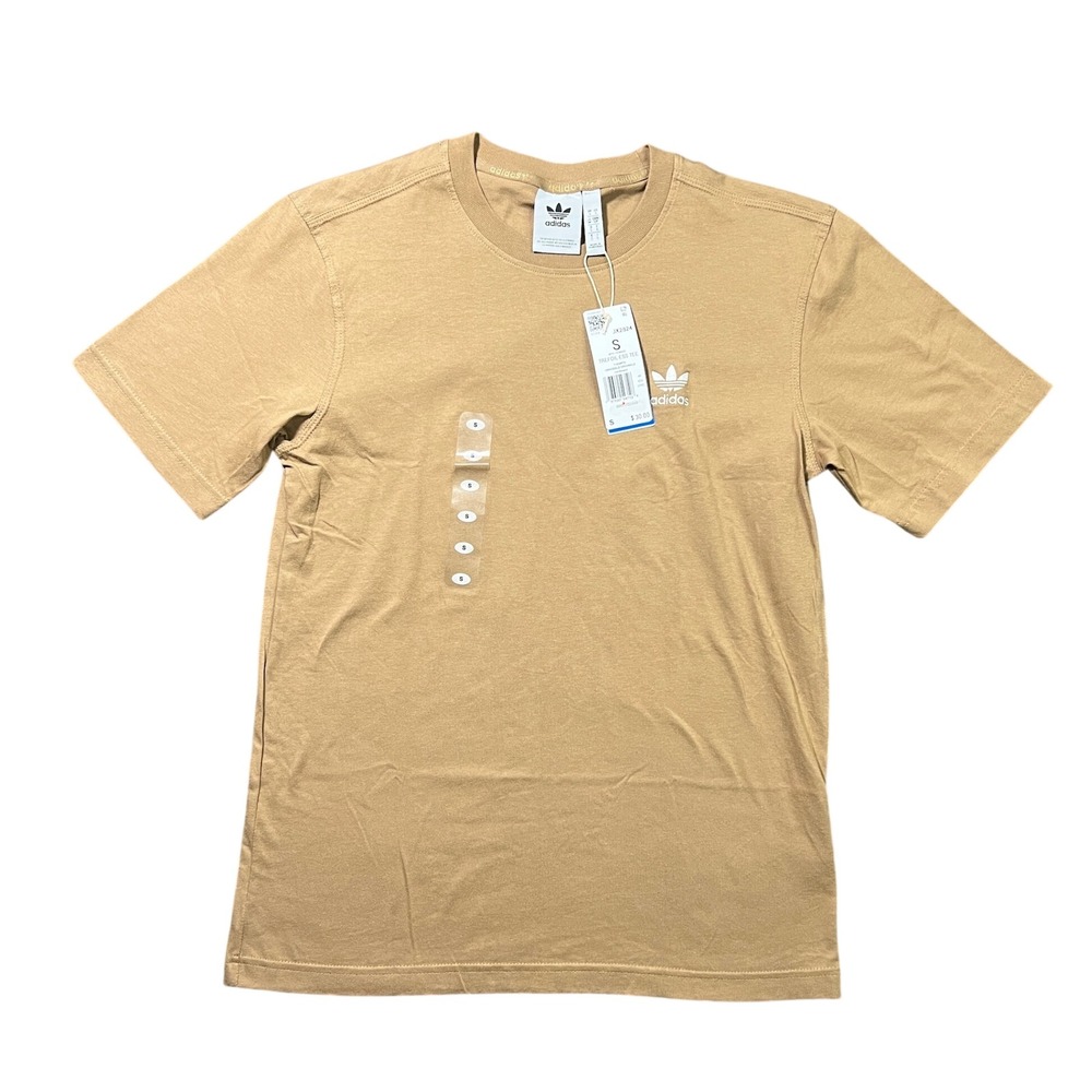 NWT Adidas Originals Trefoil Essentials Tee Men's‎ Small Tan Cardboard JX2824
